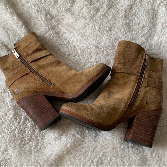 Sam Edelman Perry tan suede heeled boots - Picture 4 of 12